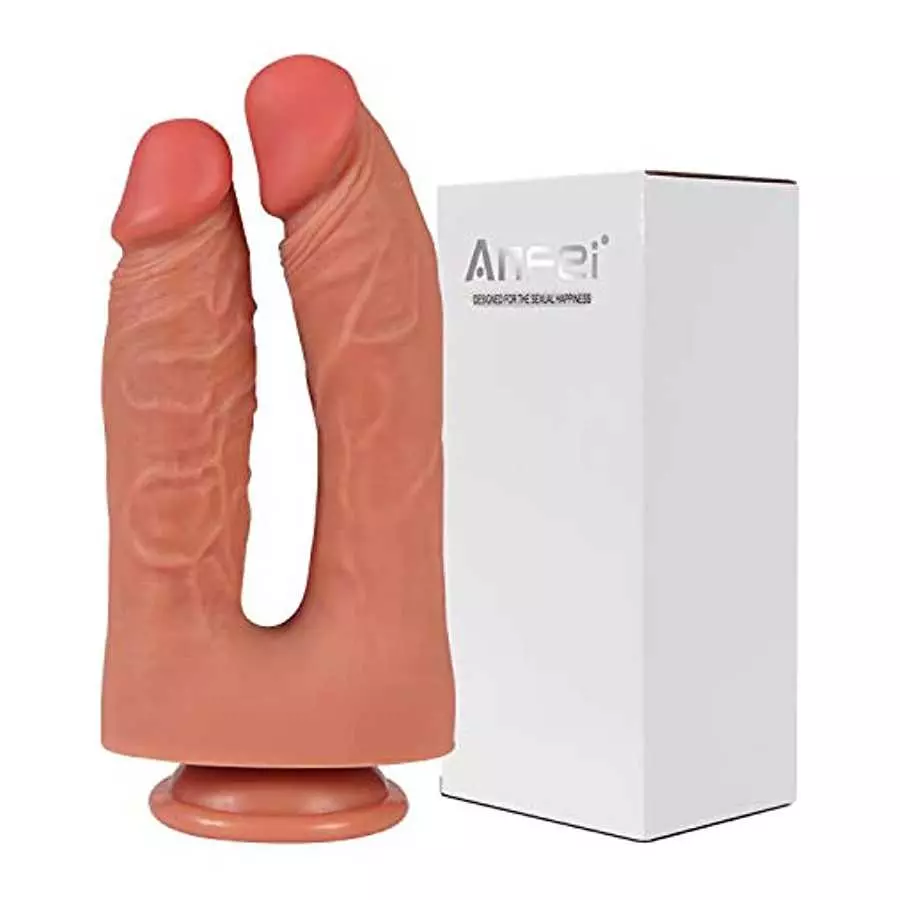 Anfei Realistic Double Dildos, Dual Layer Silicone Adult Toys with Suction Cup, Sex Toys for Masturbation Anfei Realistic Double Dildos, Dual Layer Silicone Adult Toys with Suction Cup, Sex Toys for Masturbation