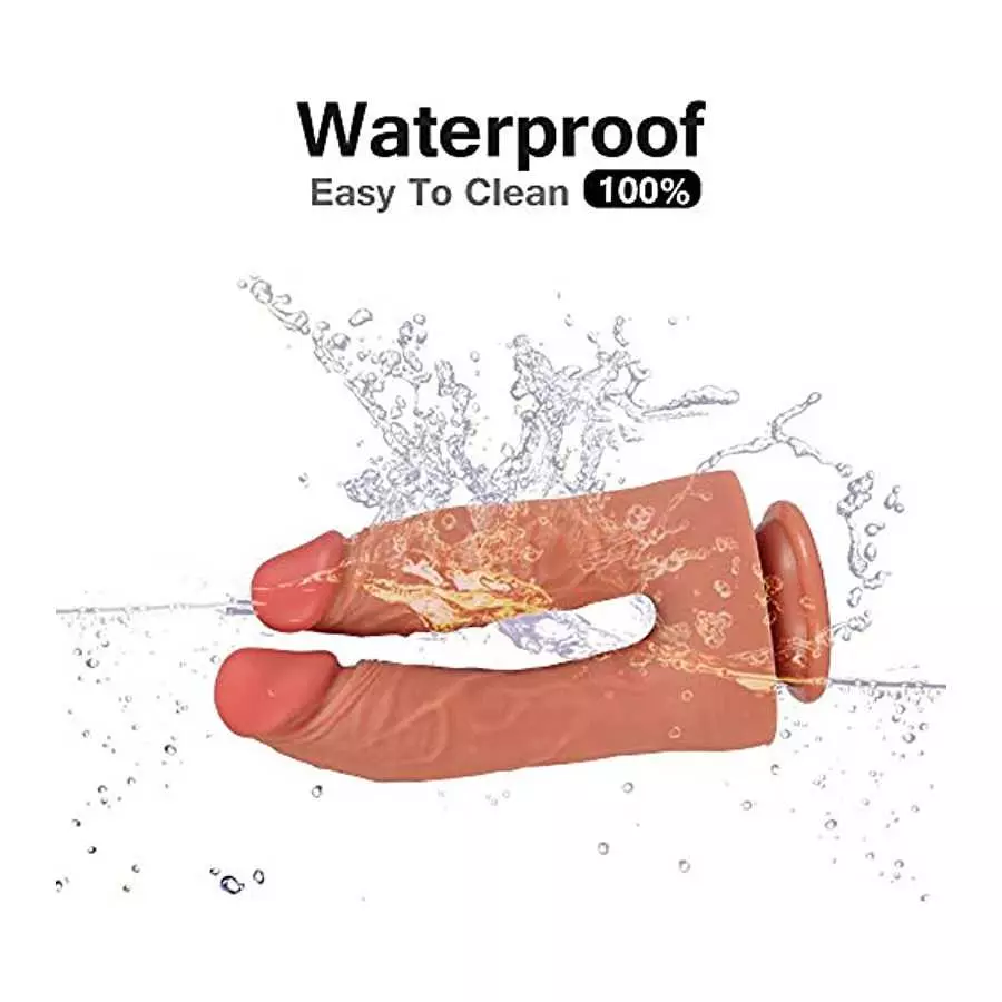 Anfei Realistic Double Dildos, Dual Layer Silicone Adult Toys with Suction Cup, Sex Toys for Masturbation