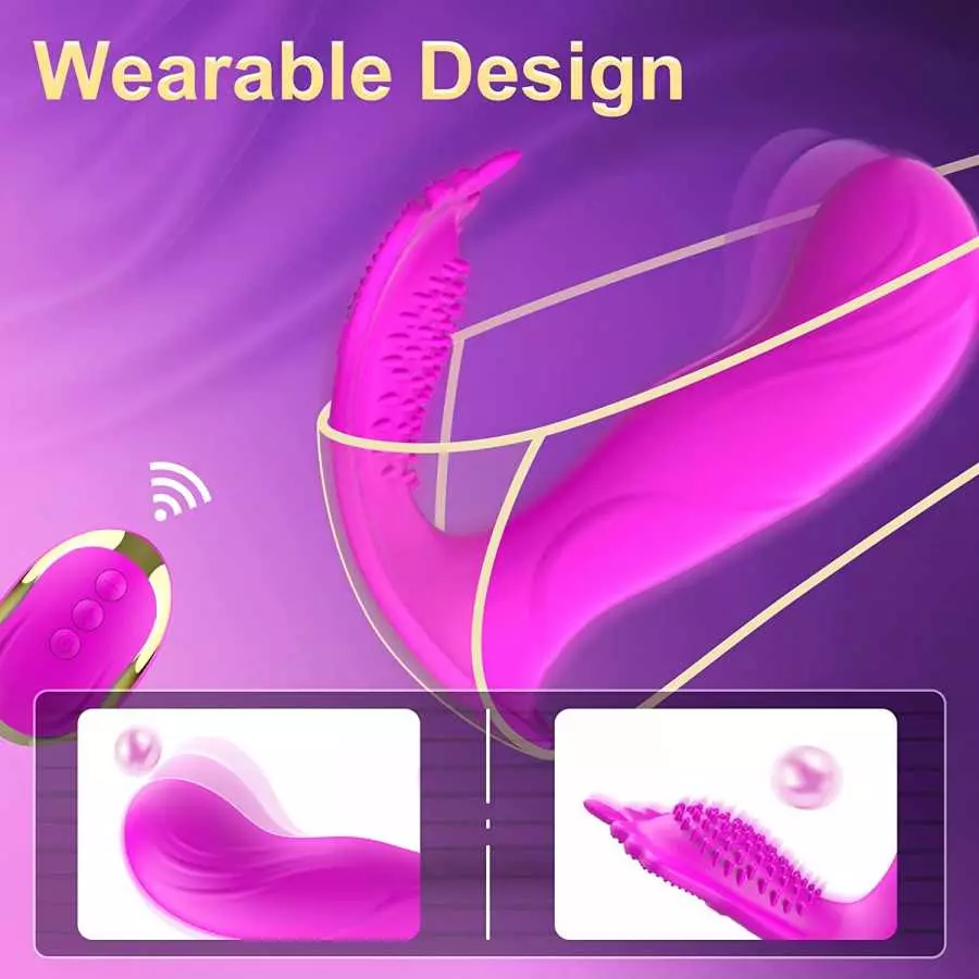 Wearable Clitoral G Spot Vibrator for Women, Rose Toy for Woman with 10 Vibration Modes Waterproof Sex Toys Clitoral Stimulator