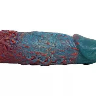 15 inches Long Double End Devil Dildo, Manual-Mixed Red Silicone Double Headed Anal Plug for Lesbian and Men and Couples