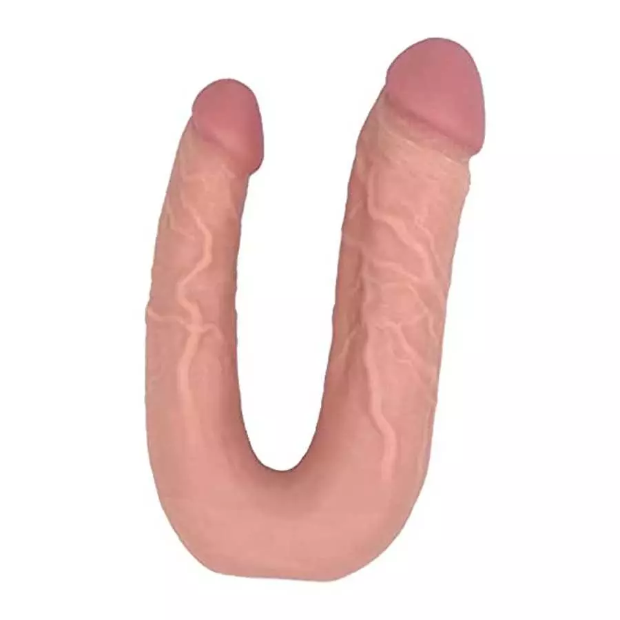 Realistic Double-Ended Dildo, Soft Double Sided Dildos Waterproof with Curved Shaft Adult Toy for Women/Men/Gay
