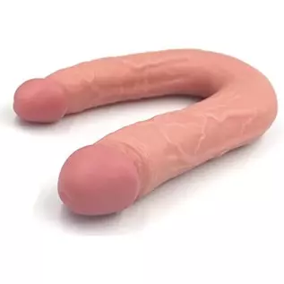 Realistic Double-Ended Dildo, Soft Double Sided Dildos Waterproof with Curved Shaft Adult Toy for Women/Men/Gay