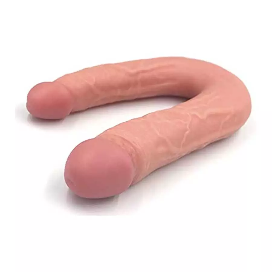 Realistic Double-Ended Dildo, Soft Double Sided Dildos Waterproof with Curved Shaft Adult Toy for Women/Men/Gay