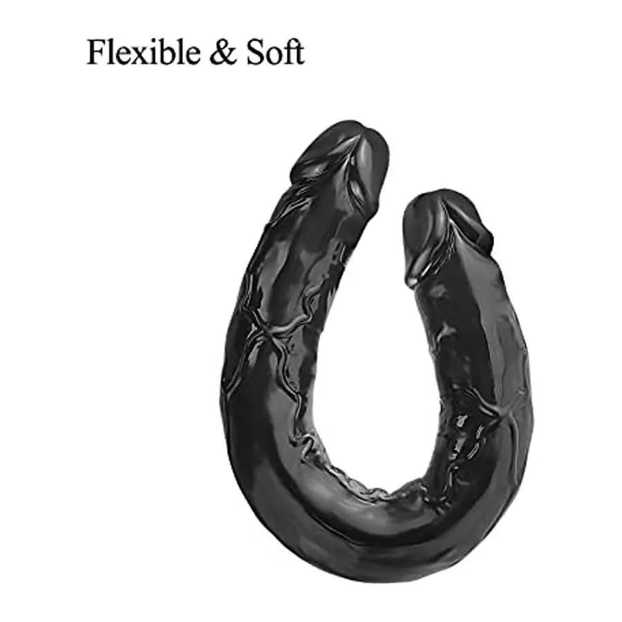 Lestesy 11.8*1.3 in Double Dildo,Flexible Realistic Anal Dildo Adult Sex Toys for Lesbian Women, Clear, S