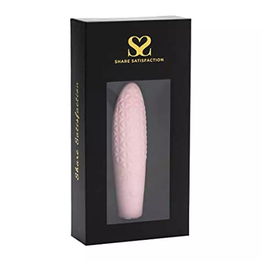 Share Satisfaction Raya - Luxury Textured Clitoral Vibrator with 10 Vibration Modes, Curved and Tapered Tip for Pinpoint Stimula