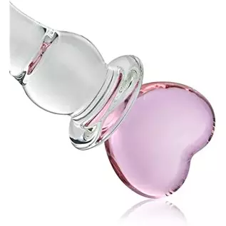 Glass Double-Ended Dildo G-Spot Stimulation Butt Plugs Anal Beads Pleasure Wand with Pink Heart Sex Factory Glass Double-Ended Dildo G-Spot Stimulation Butt Plugs Anal Beads Pleasure Wand with Pink Heart Sex Factory