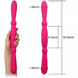 Double Header Dildo Vibrators, Realistic Double Sided Silicone Dildos for G-Spot Clitoris Nipple Prostate Vagina Stimulation wit