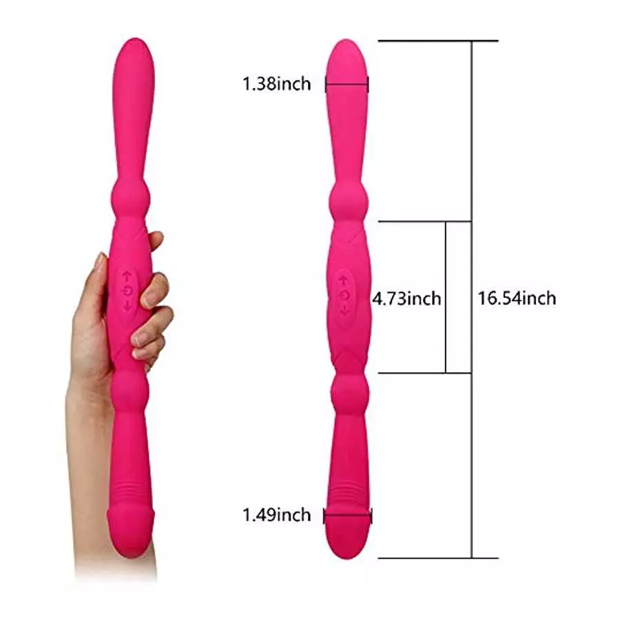 Double Header Dildo Vibrators, Realistic Double Sided Silicone Dildos for G-Spot Clitoris Nipple Prostate Vagina Stimulation wit