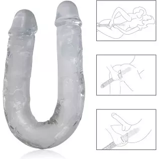FST Double-Ended Double Head Simulation Dildo Transparent Crystal Anal Sex Toy Vulva-anal Universal Orgasm Masturbation Device S FST Double-Ended Double Head Simulation Dildo Transparent Crystal Anal Sex Toy Vulva-anal Universal Orgasm Masturbation Device S