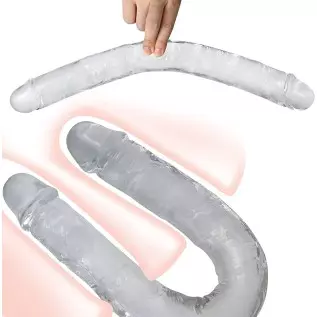 FST Double-Ended Double Head Simulation Dildo Transparent Crystal Anal Sex Toy Vulva-anal Universal Orgasm Masturbation Device S FST Double-Ended Double Head Simulation Dildo Transparent Crystal Anal Sex Toy Vulva-anal Universal Orgasm Masturbation Device S