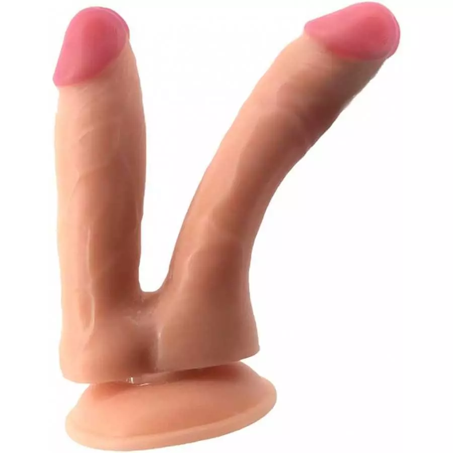 Double-Ended Dildo Realistic Penis G-Spot Stimulation Butt Plug with Suction Base Orgasmic Pleasure Wands Adult Sex Toys for Vag