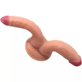 Double-Ended Dildo Realistic Penis G-Spot Stimulation Butt Plug with Suction Base Orgasmic Pleasure Wands Adult Sex Toys for Vag