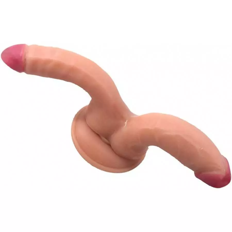 Double-Ended Dildo Realistic Penis G-Spot Stimulation Butt Plug with Suction Base Orgasmic Pleasure Wands Adult Sex Toys for Vag