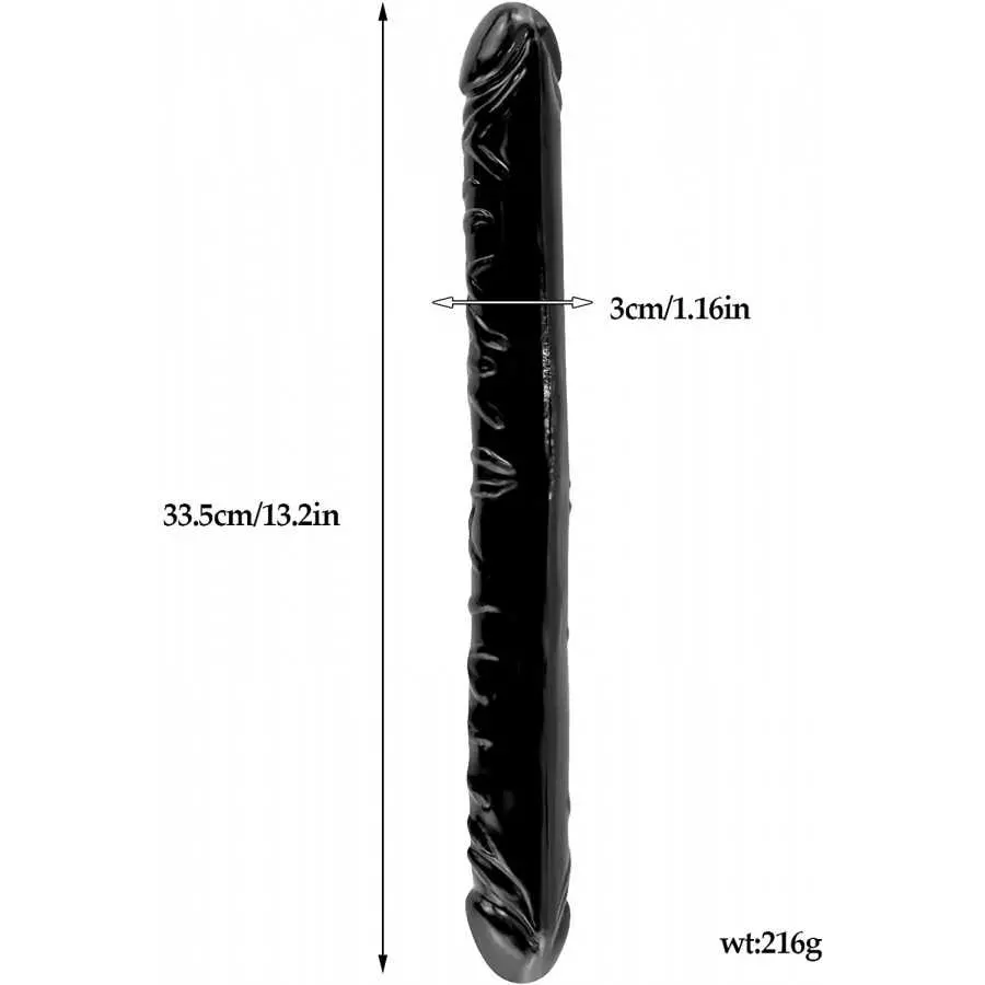 Realistic Dildo for Lesbian, 13.2 Inch Double Sided Dildo for Women Waterproof Flexible Double Dong with Curved Shaft for Vagina