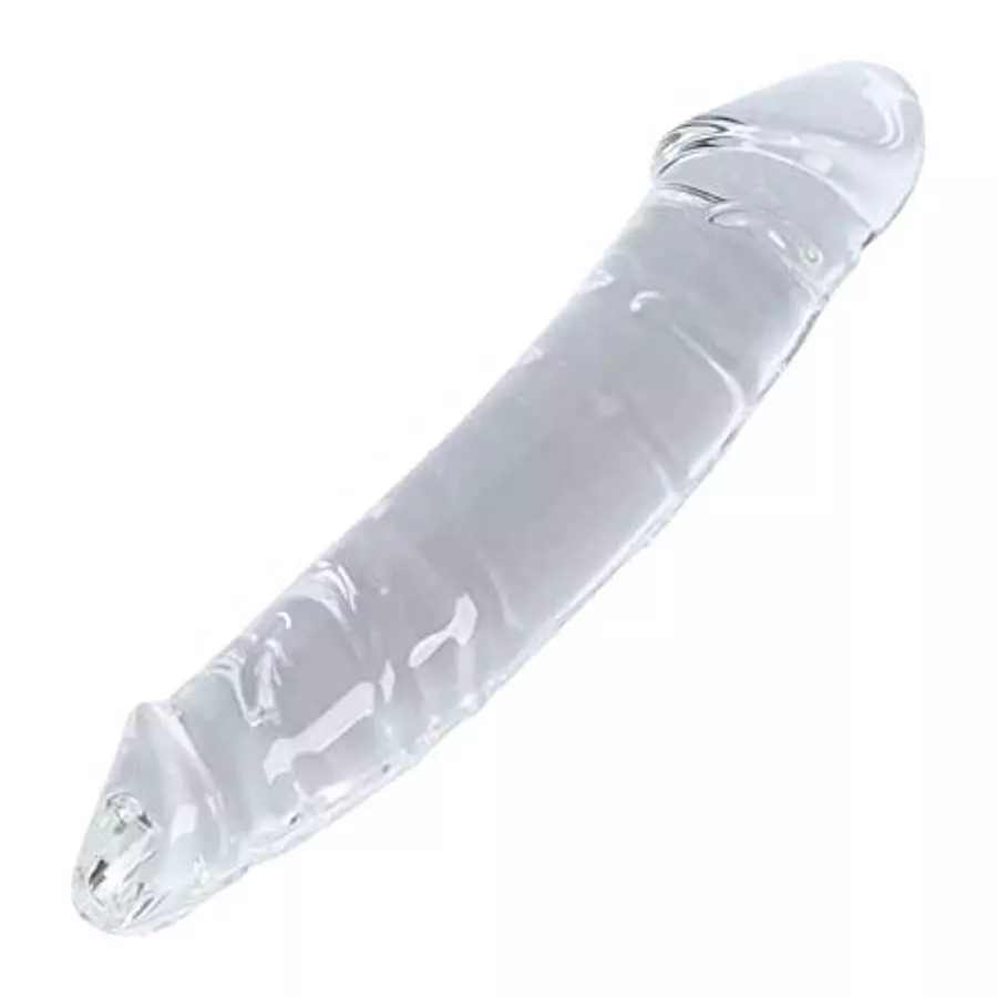 Remeonight 10.2" Large Clear Double Ended Glass Dildo Double Side Crystal Penis G-spot Stimulator Female Masturbator