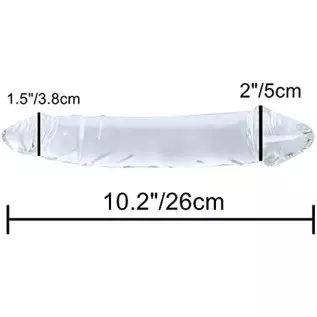 Remeonight 10.2" Large Clear Double Ended Glass Dildo Double Side Crystal Penis G-spot Stimulator Female Masturbator