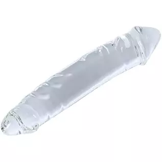 Remeonight 10.2" Large Clear Double Ended Glass Dildo Double Side Crystal Penis G-spot Stimulator Female Masturbator