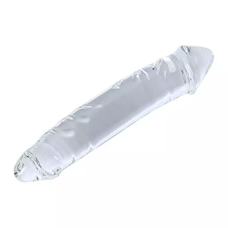 Remeonight 10.2" Large Clear Double Ended Glass Dildo Double Side Crystal Penis G-spot Stimulator Female Masturbator