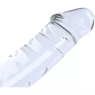 Remeonight 10.2" Large Clear Double Ended Glass Dildo Double Side Crystal Penis G-spot Stimulator Female Masturbator