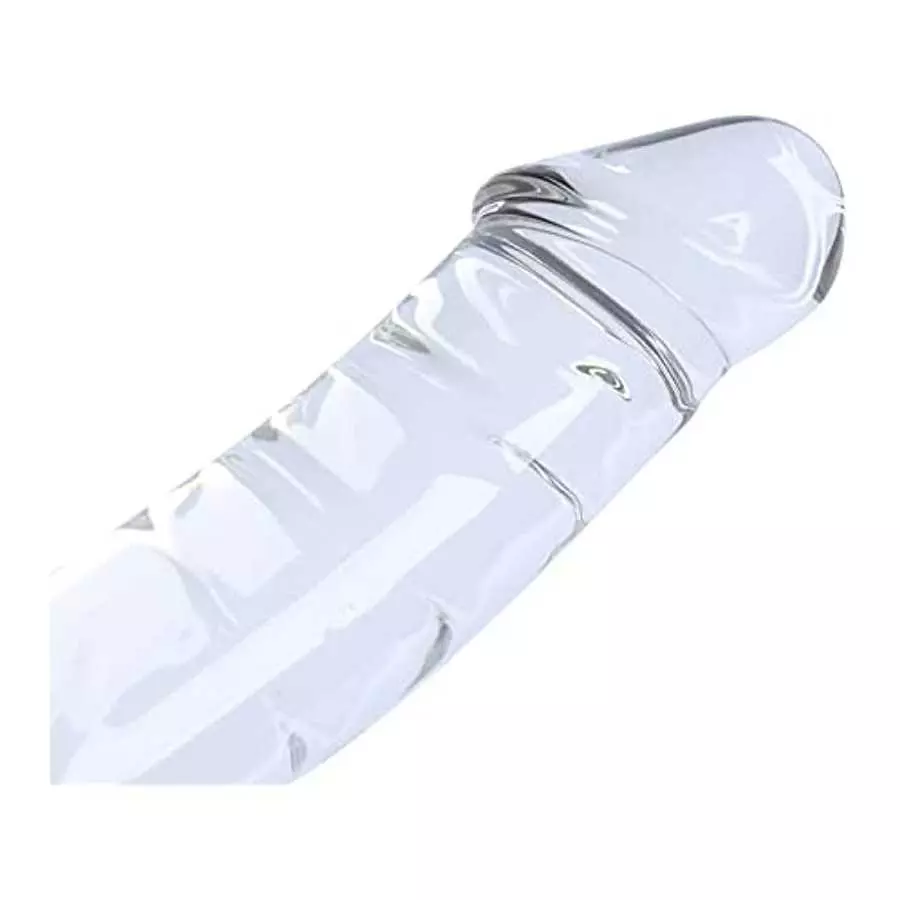 Remeonight 10.2" Large Clear Double Ended Glass Dildo Double Side Crystal Penis G-spot Stimulator Female Masturbator