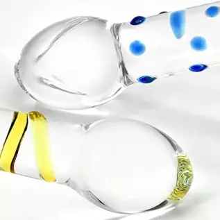 MEBAULT Glass Dildo Thruster Double Ended Dildo with Pleasure Nubs & Spiral Texture G-spot Wand Anal Plug Butt Plug Prostate Mas MEBAULT Glass Dildo Thruster Double Ended Dildo with Pleasure Nubs & Spiral Texture G-spot Wand Anal Plug Butt Plug Prostate Mas