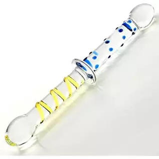 MEBAULT Glass Dildo Thruster Double Ended Dildo with Pleasure Nubs & Spiral Texture G-spot Wand Anal Plug Butt Plug Prostate Mas MEBAULT Glass Dildo Thruster Double Ended Dildo with Pleasure Nubs & Spiral Texture G-spot Wand Anal Plug Butt Plug Prostate Mas