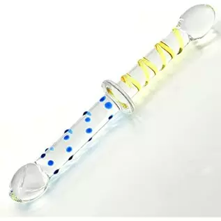 MEBAULT Glass Dildo Thruster Double Ended Dildo with Pleasure Nubs & Spiral Texture G-spot Wand Anal Plug Butt Plug Prostate Mas MEBAULT Glass Dildo Thruster Double Ended Dildo with Pleasure Nubs & Spiral Texture G-spot Wand Anal Plug Butt Plug Prostate Mas