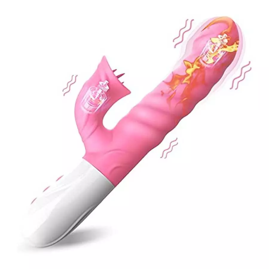 Rabbit Vibrator - 9.8" Triple Action G Spot Vibrator with Independent Clitoral Stimulator, 10 Patterns, Rechargeable Sex Toys fo