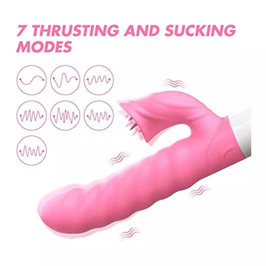 Rabbit Vibrator - 9.8" Triple Action G Spot Vibrator with Independent Clitoral Stimulator, 10 Patterns, Rechargeable Sex Toys fo