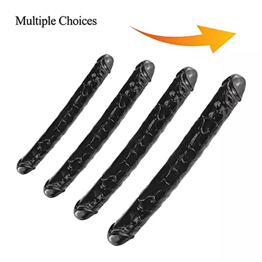 Lestesy 13.4x1.5 in Double-Ended Dildo,Flexible Long Black Dildo Adult Sex Toys for Lesbian Women