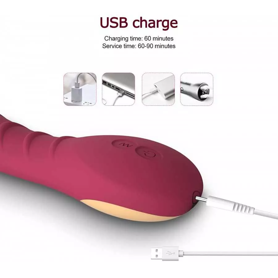 G Spot Clitoral Vibrator for Clit and Vagina Stimulation,Rechargeable Dildo Vibrator with 12 Powerful Vibrations. Adult Sex Toy 