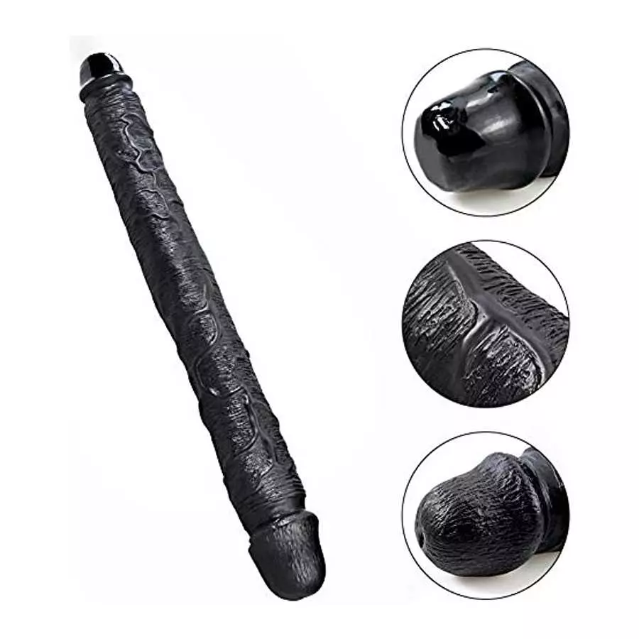 Realistic Double Ended Dildo 18.1 Inches Long G Spot Dildo Flexible Double Dong with Veins and Glans for Women Men Vaginal Prost