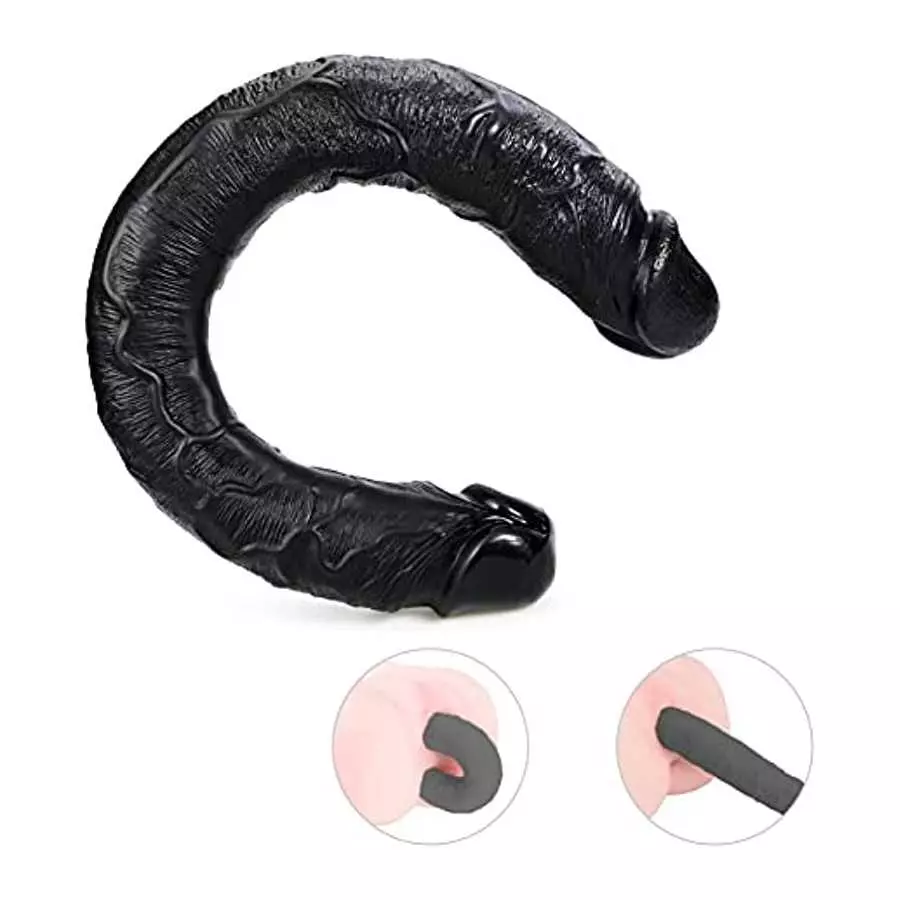 Realistic Double Ended Dildo 18.1 Inches Long G Spot Dildo Flexible Double Dong with Veins and Glans for Women Men Vaginal Prost