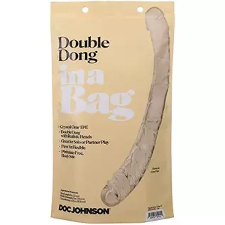 Doc Johnson Double Dong in A Bag - 13 inch - Total Length: 13 in. (33 cm), Width/Diameter: 1.5 in. (3.8 cm), Crystal Clear TPE Doc Johnson Double Dong in A Bag - 13 inch - Total Length: 13 in. (33 cm), Width/Diameter: 1.5 in. (3.8 cm), Crystal Clear TPE
