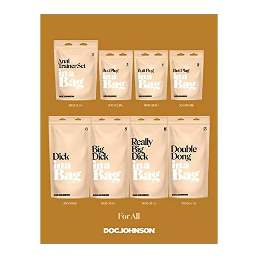 Doc Johnson Double Dong in A Bag - 13 inch - Total Length: 13 in. (33 cm), Width/Diameter: 1.5 in. (3.8 cm), Crystal Clear TPE