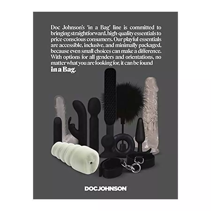 Doc Johnson Double Dong in A Bag - 13 inch - Total Length: 13 in. (33 cm), Width/Diameter: 1.5 in. (3.8 cm), Crystal Clear TPE