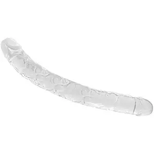 Lestesy 14.9x1.7 in Double Dildo,Soft Clear Dildo for Lesbian Female Masturbation, L