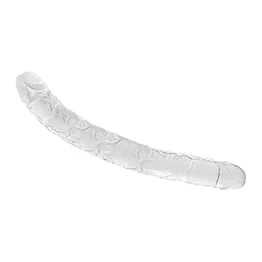 Lestesy 14.9x1.7 in Double Dildo,Soft Clear Dildo for Lesbian Female Masturbation, L