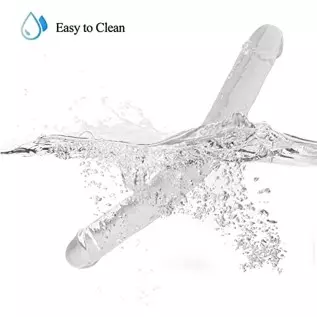 Lestesy 14.9x1.7 in Double Dildo,Soft Clear Dildo for Lesbian Female Masturbation, L