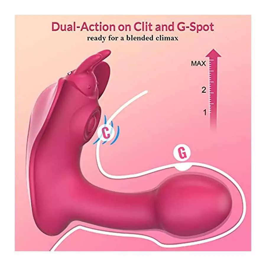 Dual-Action Remote Wearable Vibrator - MEANINS Sophia, G Spot Vibrator with Vibrating & Flapping Modes, Vibrating G Spot Dildo,