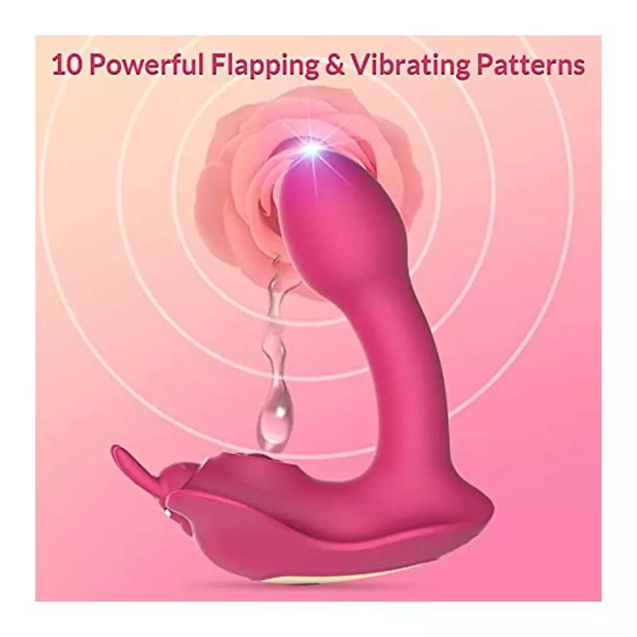 Dual-Action Remote Wearable Vibrator - MEANINS Sophia, G Spot Vibrator with Vibrating & Flapping Modes, Vibrating G Spot Dildo,