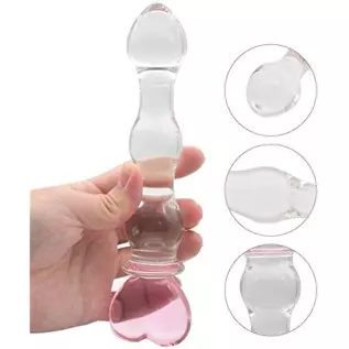 Glass Dildo Pleasure Wand for Women Double Ended Butt Plug Anal Beads