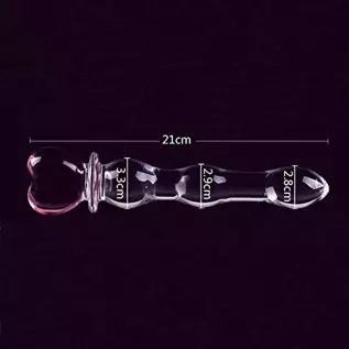 Glass Dildo Pleasure Wand for Women Double Ended Butt Plug Anal Beads