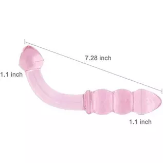 Glass Dildo Pleasure Wand for Women Double Ended Butt Plug Anal Beads