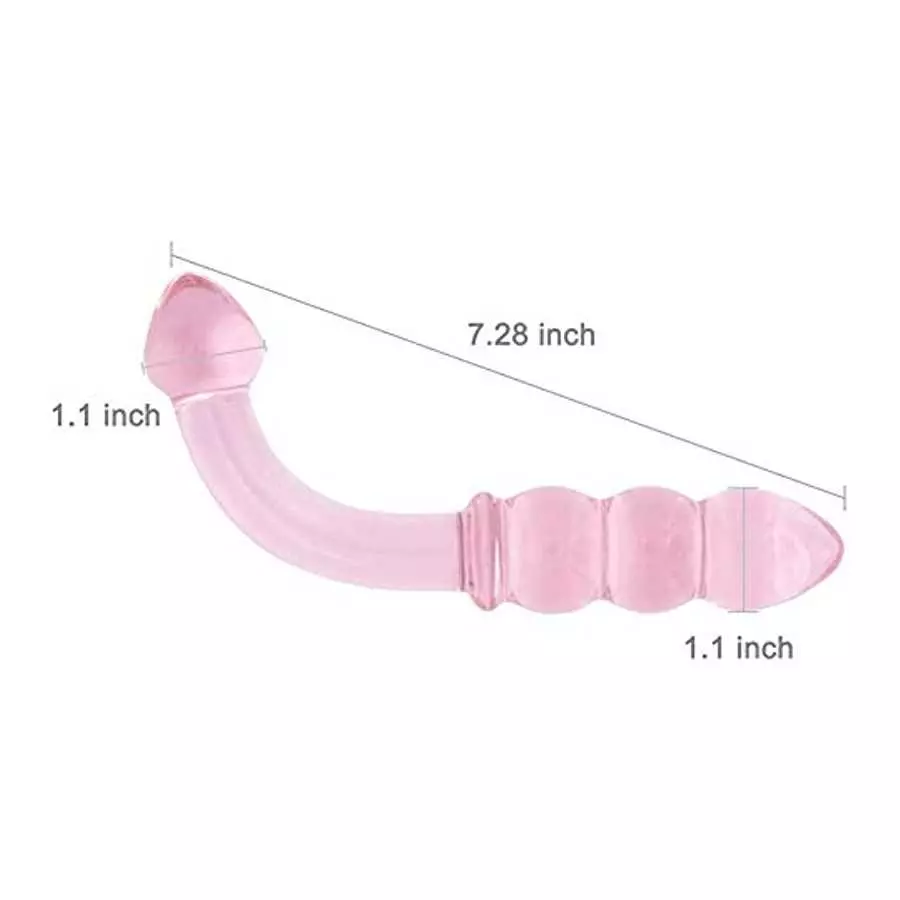 Glass Dildo Pleasure Wand for Women Double Ended Butt Plug Anal Beads