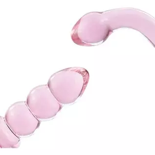 Glass Dildo Pleasure Wand for Women Double Ended Butt Plug Anal Beads