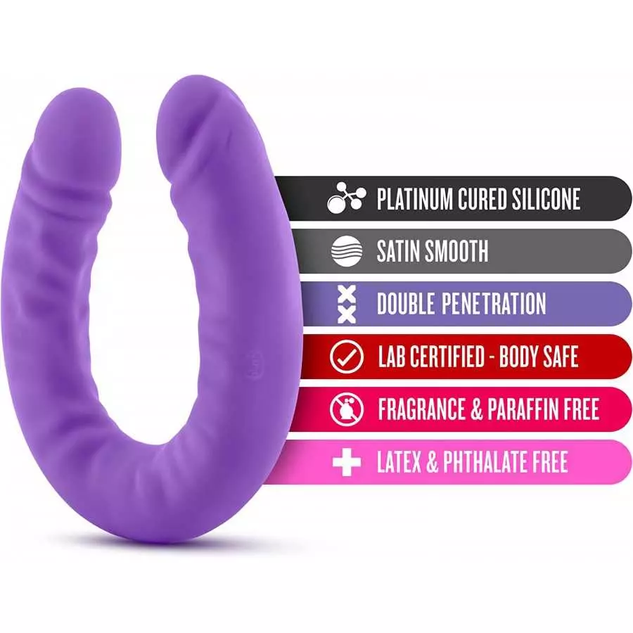 Blush Ruse - 18 Inch Long - Soft Body Safe Puria Silicone Double Dong - Slim 1.5" Curved Dildo - with Ultrasilk for A Satiny Fee Blush Ruse - 18 Inch Long - Soft Body Safe Puria Silicone Double Dong - Slim 1.5" Curved Dildo - with Ultrasilk for A Satiny Fee
