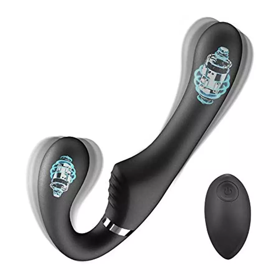 Double-Headed Vibrator with 10 Vibration Modes, Female Clitoris stimulates Adult G-spot Dildo Massager, with Remote Control (Bla Double-Headed Vibrator with 10 Vibration Modes, Female Clitoris stimulates Adult G-spot Dildo Massager, with Remote Control (Bla