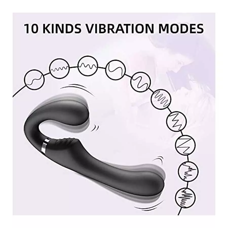 Double-Headed Vibrator with 10 Vibration Modes, Female Clitoris stimulates Adult G-spot Dildo Massager, with Remote Control (Bla