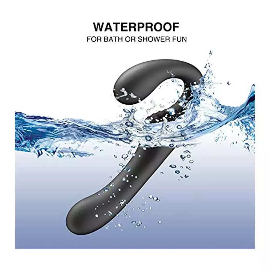 Double-Headed Vibrator with 10 Vibration Modes, Female Clitoris stimulates Adult G-spot Dildo Massager, with Remote Control (Bla